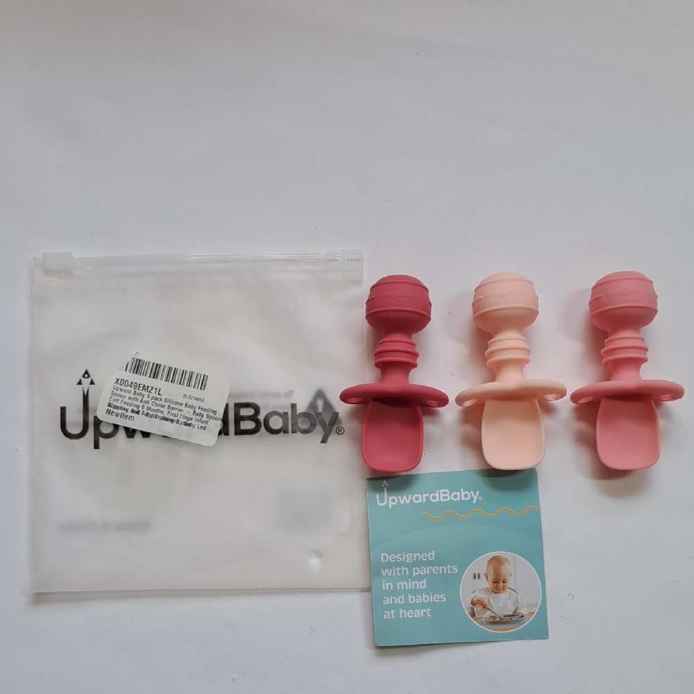 Silicone Pacifier Trio - Red, Pink, and Cream